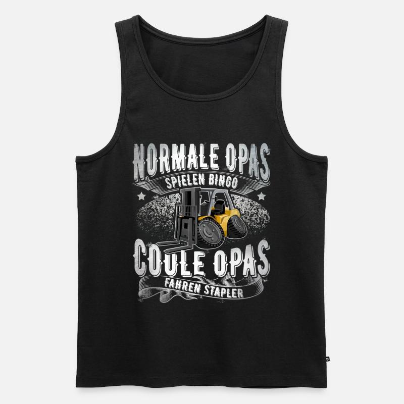 Staplerfahrer Opa - Männer Premium Bio Tank Top - Schwarz