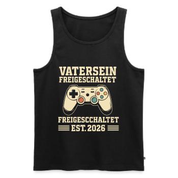 Soon Dad DAD UNLOCKED EST 2026 FUNNY - Men's Premium Organic Tank Top - black - Front - Michal (187cm)