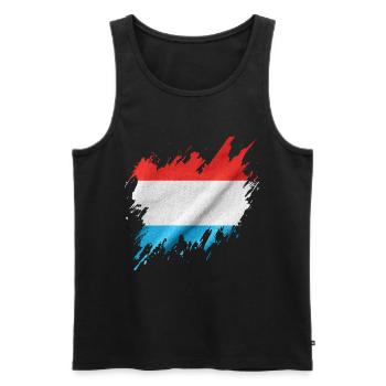 Drapeau du Luxembourg, style déchiré - Débardeur bio Premium Homme - noir - Devant - Michal (187cm)