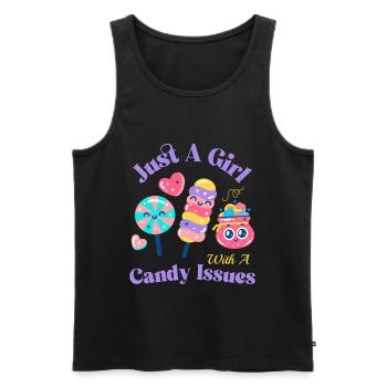 Naschkatze Mode für Candy Fans - Männer Premium Bio Tank Top - Schwarz - Vorne - AI Model Male 178 light (178cm)