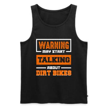 Avertissement : Dirt Bikes Talk Start - Débardeur bio Premium Homme - noir - Devant - Michal (187cm)