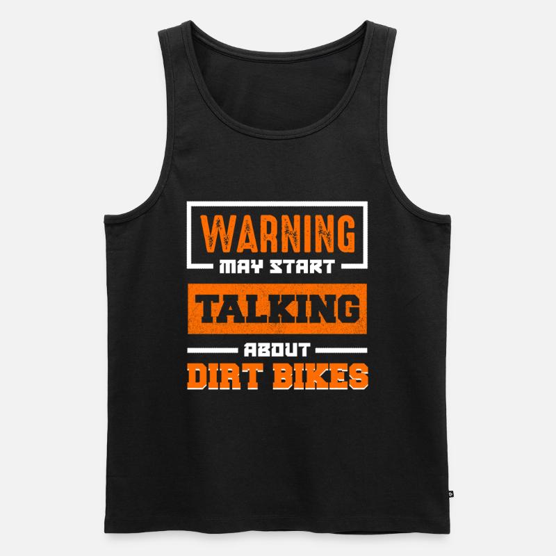 Warnung: Dirt Bikes Gespräch Start - Männer Premium Bio Tank Top - Schwarz