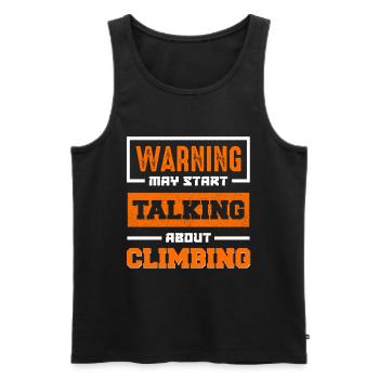 Warnung: Reden über Klettern - Männer Premium Bio Tank Top - Schwarz - Vorne - AI Model Male 178 light (178cm)