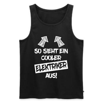 Électricien cool drôle dicton cadeau - Débardeur bio Premium Homme - noir - Devant - Michal (187cm)