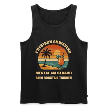 Urlaubsreif - Männer Premium Bio Tank Top - Schwarz - Vorne - Michal (187cm)