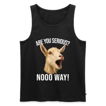 Goat Goat Breeding Goat Farmer - Are You Serious - Men's Premium Organic Tank Top - black - Front - AI Model Male 178 light (178cm)