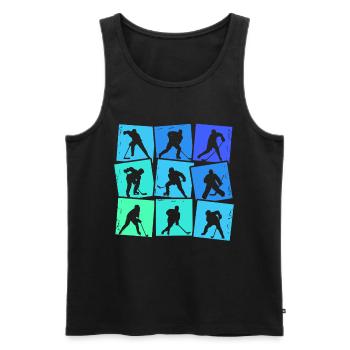 Eishockeyspieler Eishockey Jungen Kinder Herren - Männer Premium Bio Tank Top - Schwarz - Vorne - Michal (187cm)