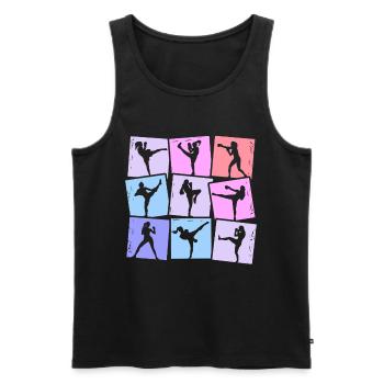 Kickboxen Kickboxer Muay Thai Damen Mädchen - Männer Premium Bio Tank Top - Schwarz - Vorne - Michal (187cm)