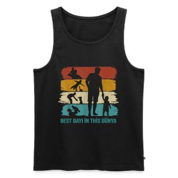 Bester Dayi (Onkel) der Welt - Türk Style Onkel - Männer Premium Bio Tank Top - Schwarz - Vorne - AI Model Male 178 light (178cm)