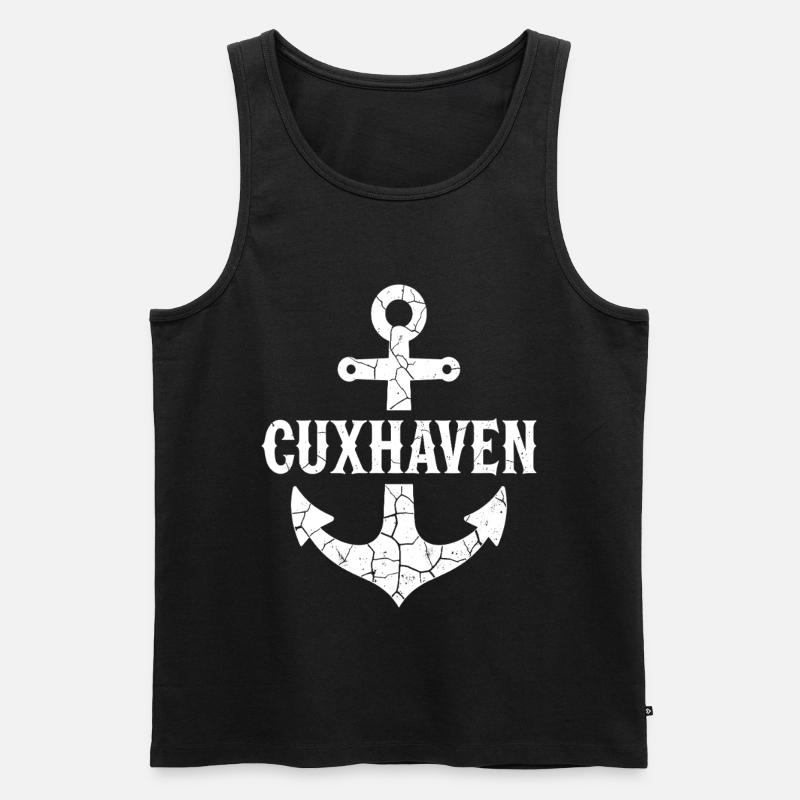 Anker Cuxhaven Nordsee - Männer Premium Bio Tank Top - Schwarz