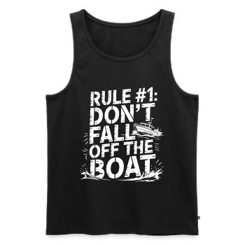 Rule No.1: Don't fall off the boat - Men's Premium Organic Tank Top - black - Front - Michal (187cm)