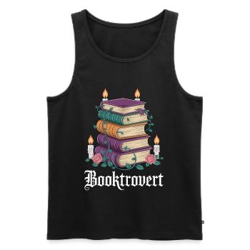 Booktrovert Livre Magie - Débardeur bio Premium Homme - noir - Devant - AI Model Male 178 light (178cm)