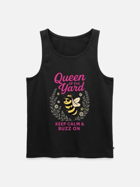 Bijen Koningin van de Tuin - Mannen Premium Bio Tanktop - zwart