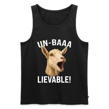 Goat Goat Farming Goat Farmer Un-Baaa-Lievable - Men's Premium Organic Tank Top - black - Front - AI Model Male 178 light (178cm)