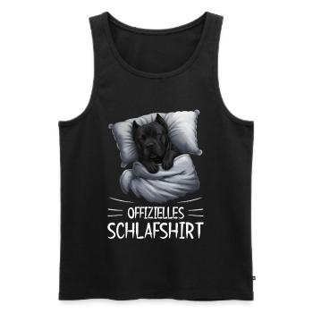 Official Cane Corso Dog Sleep Shirt - Men's Premium Organic Tank Top - black - Front - AI Model Male 178 light (178cm)