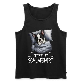Chemise de nuit officielle Boston Terrier Chien - Débardeur bio Premium Homme - noir - Devant - AI Model Male 178 light (178cm)