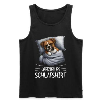 Official Sleep Shirt Boxer Dog - Men's Premium Organic Tank Top - black - Front - AI Model Male 178 light (178cm)