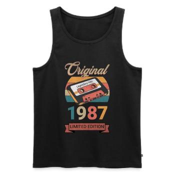 Original 1987 Édition Limitée Cadeau d’Anniversaire - Débardeur bio Premium Homme - noir - Devant - Michal (187cm)