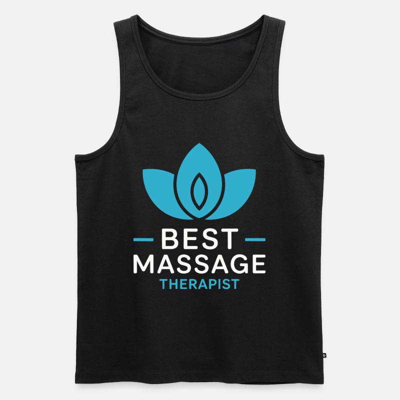 Bester Massagetherapeut Zen Lotus - Männer Premium Bio Tank Top - Schwarz