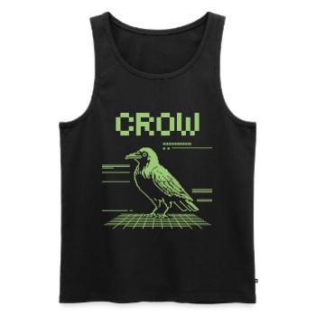 T-shirt rétro Pixel Crow dans le style 8 bits - Débardeur bio Premium Homme - noir - Devant - Michal (187cm)