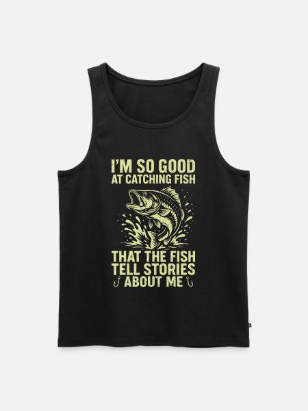 Fiskefisker Fisker Fisker Fiske Fisker Fiske Fisker Fiske Fisker Fisker Fisker - Premium økologisk Tanktop for menn - svart