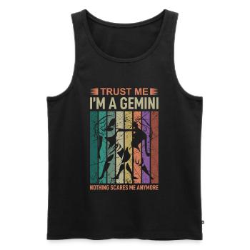 Sternzeichen Zwilling - Männer Premium Bio Tank Top - Schwarz - Vorne - AI Model Male 178 light (178cm)
