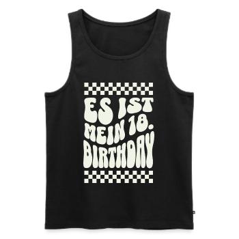 C’est mon 18e anniversaire Retro Design - Débardeur bio Premium Homme - noir - Devant - Michal (187cm)