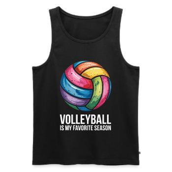 Volleyball is my favorite season - Men's Premium Organic Tank Top - black - Front - Michal (187cm)