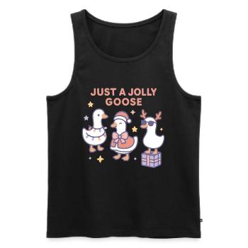 Christmas Just A Jolly Goose Family Fun - Men's Premium Organic Tank Top - black - Front - Michal (187cm)