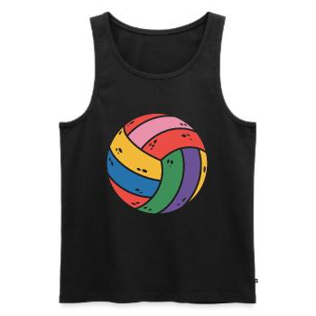 Volley-ball coloré pour les amateurs de sport - Débardeur bio Premium Homme - noir - Devant - Michal (187cm)