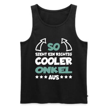 Really Cool Uncle Funny Gift Idea - Men's Premium Organic Tank Top - black - Front - AI Model Male 178 light (178cm)