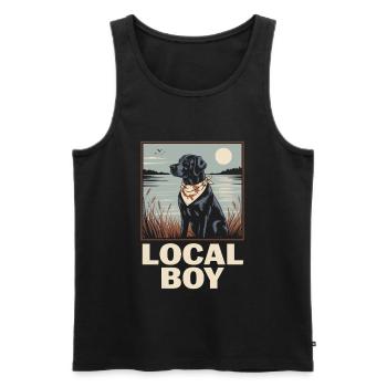 Local Boy Labrador Hunting Dog Duck Hunting - Men's Premium Organic Tank Top - black - Front - Michal (187cm)