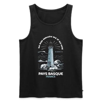 Basque Country The Most Beautiful Place in the World Pride - Men's Premium Organic Tank Top - black - Front - AI Model Male 178 light (178cm)
