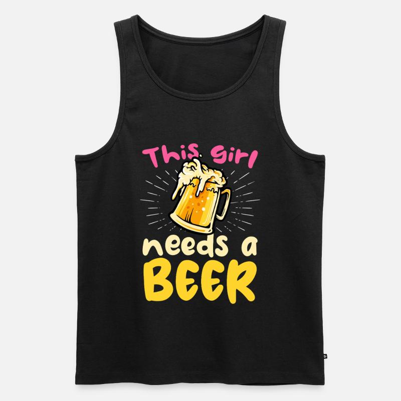 Dieses Mädchen braucht ein Bier - Männer Premium Bio Tank Top - Schwarz