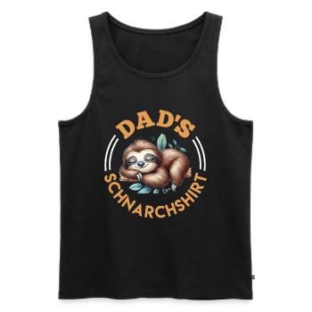 Werdender Vater PAPAS SCHNARCH SHIRT Lustiges - Männer Premium Bio Tank Top - Schwarz - Vorne - Michal (187cm)