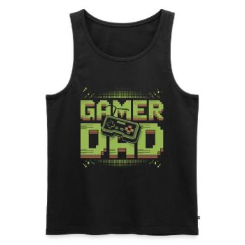 T-shirt Gamer Dad – Cadeau pour Gamer Dad - Débardeur bio Premium Homme - noir - Devant - Michal (187cm)