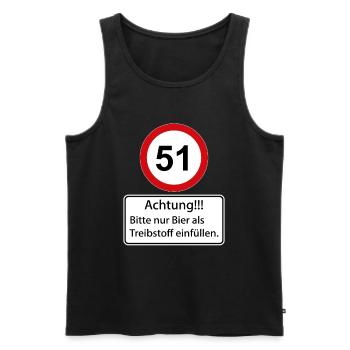 51 Achtung nur Bier als Treibstoff einfüllen - Männer Premium Bio Tank Top - Schwarz - Vorne - AI Model Male 178 light (178cm)