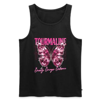 Geburtsstein Turmalin Oktober - Männer Premium Bio Tank Top - Schwarz - Vorne - AI Model Male 178 light (178cm)