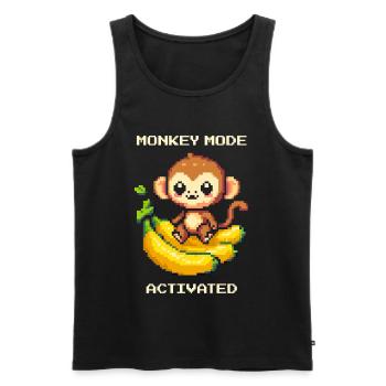 Monkey Mode Enabled | Monkey, Banana, Cute - Men's Premium Organic Tank Top - black - Front - AI Model Male 178 light (178cm)