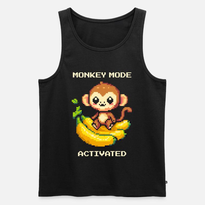 Mode Singe activé | Singe, Banane, Mignon - Débardeur bio Premium Homme - noir
