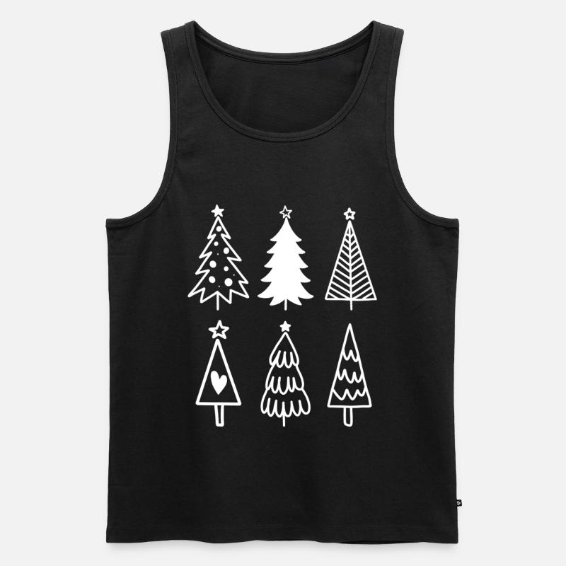 Weihnachtsbäume - Männer Premium Bio Tank Top - Schwarz
