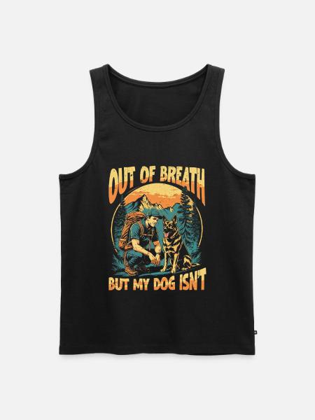 Trail Dog Wanderhund Trekker - Männer Premium Bio Tank Top - Schwarz