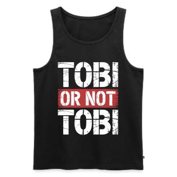 Tobi or not Tobi - Men's Premium Organic Tank Top - black - Front - AI Model Male 178 light (178cm)