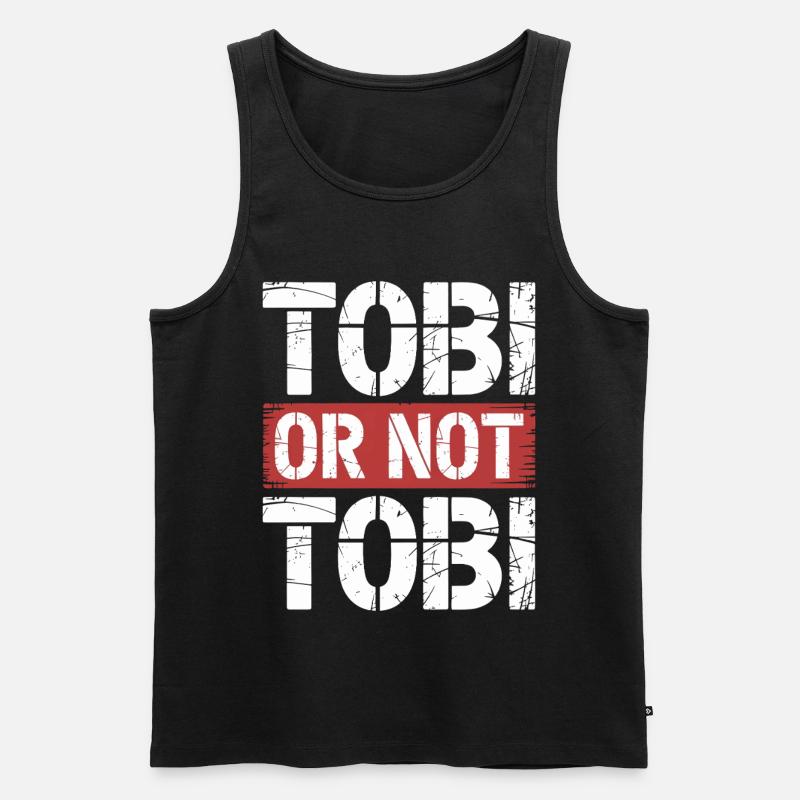 Tobi oder nicht Tobi - Männer Premium Bio Tank Top - Schwarz