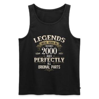 25ème Anniversaire Légende Novembre Millésime 2000 - Débardeur bio Premium Homme - noir - Devant - Michal (187cm)