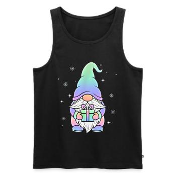Christmas Gnome Pastel Gradient - Men's Premium Organic Tank Top - black - Front - AI Model Male 178 light (178cm)