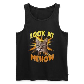 Cat Portrait Look At Me Now - Men's Premium Organic Tank Top - black - Front - Michal (187cm)