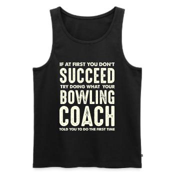 L’entraîneur de bowling Wisdom fait d’abord ce qui a dit - Débardeur bio Premium Homme - noir - Devant - Michal (187cm)