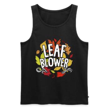 Funny Leaf Blower Fall Costume Couple Matching - Men's Premium Organic Tank Top - black - Front - Michal (187cm)