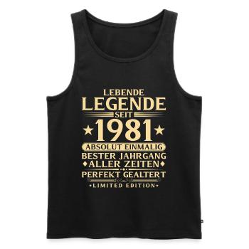 1981 Year Legend 45th Birthday Gift - Men's Premium Organic Tank Top - black - Front - Michal (187cm)